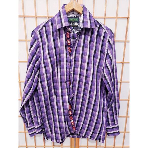 Inserch Jacquard Cotton Vertical Stripes Multicolor Men's Shirt - Size M - Picture 1 of 12
